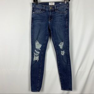 Frame Jeans 26 Le Skinny de Jeanne Distressed